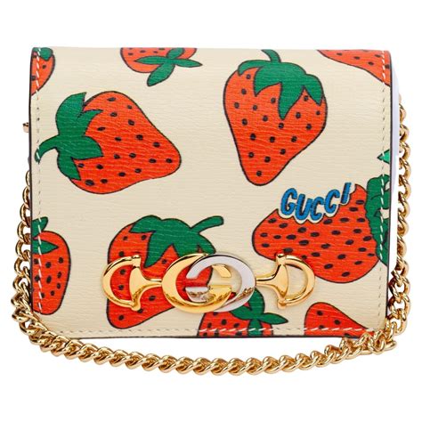 gucci strawberry coin purse|gucci strawberry wallet bag.